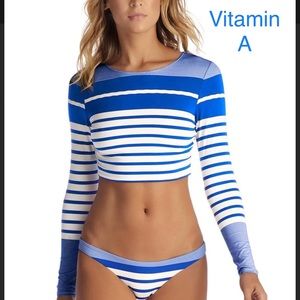 NWT- Vitamin A Cannes Crop Top / Rash Guard